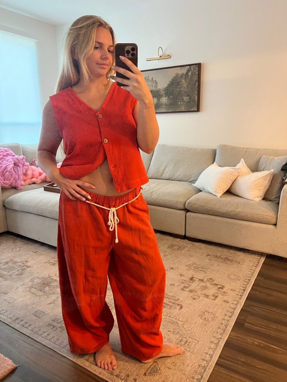 Red Three Piece Free People Set